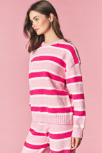Pink Combo Cozy Stripe Eyelash Knit Lounge Set