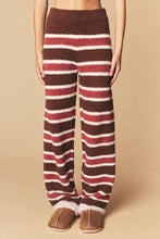 Brown Combo Cozy Stripe Eyelash Knit Lounge Set