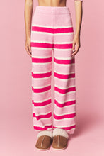 Pink Combo Cozy Stripe Eyelash Knit Lounge Set