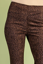 Brown/Black Faux Suede Cropped Leopard Print Pants
