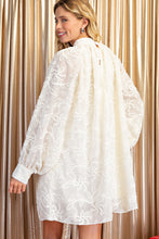 Ivory Sequin-embellished Textured Dress