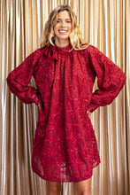 Wine Sequin-embellished Textured Dress