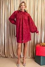 Wine Sequin-embellished Textured Dress