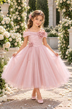 Blush Off Shoulder Satin Tulle Dress