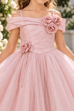 Blush Off Shoulder Satin Tulle Dress