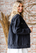 Black Wash Oversize Trucker Denim Jacket