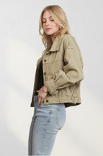 Beige Cropped Utility Pocket Jacket