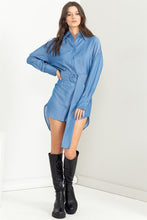 Denim Easy Win Button-Up Belted Shirt Dress