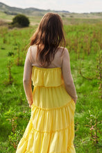 Yellow Tiered Flowing Tube Top And Skirt Tube Maxi Dress