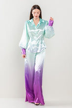 Mint/Magenta Ombre Button Down Pants Set