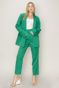 Green Straight Leg Cropped Pants