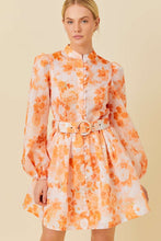 Orange Floral Print Mini Dress