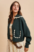 Cottage Green Doll Collar Button Up Cardigan