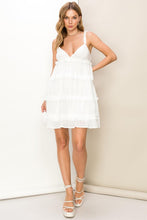 Off White Sleeveless Ruffled Mini Dress