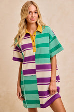 Mardi Gras Stripe Mix And Matched Mini Dress