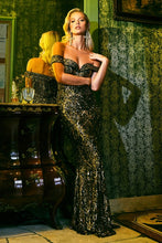 Gold Sirene Sequins Maxi Dress