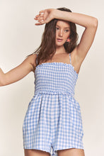 Blue Gingham Smocked Romper