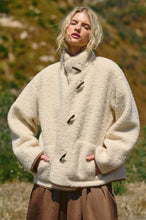 Butter Cream Oversized Sherpa Toggle Button Jacket