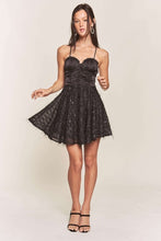 Black Satin Top With Sequin Bottom Contrast Dress