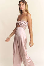 Mauve Satin Pintucked Bust Open Back Wide Leg Jumpsuit