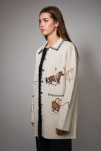 Oatmeal Western Embroidered Button-up Jacket