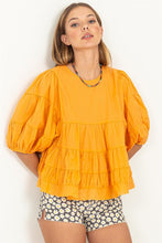 Jaffa Orange Simply Beautiful Elbow Sleeve Tiered Top