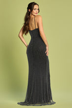 Black Sleeveless Gown with Beaded Embellishments and a Fitted Slit
