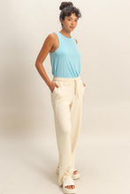 Alpaca Elastic Waist Wide-leg Pants