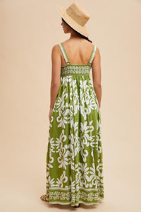 Palm Resort Border Print Maxi Dress