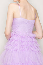 Lavender Sleeveless Tulle Tiered Ruffled Maxi Dress