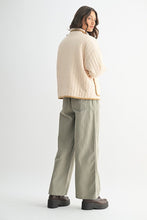 Cream/Taupe Sherpa Floral Piping Detail Jacket