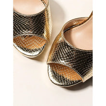 Gold Comfortable Evening Dress High Heels