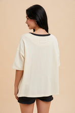 Vanilla Creme Henley Ringer Tee