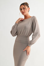 Mocha Luxe Knit Dolman Midi Dress