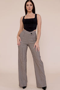 Brown/Combo Pants Hailey Plaid Combo Pant