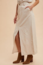 Linen Cotton Linen Split Seam Maxi Skirt