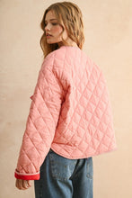 Pink Tie Front Quilt Jacket