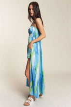 Blue Combo Braided Spaghetti Strap Maxi Top With Shorts