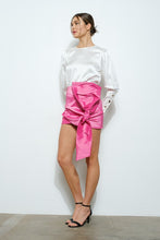 Hot Pink High Waist Front Big Bow Mini Skirt