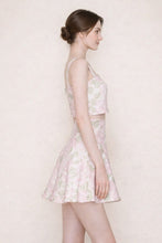 Floral Jacquard Smoked Back Crop Top