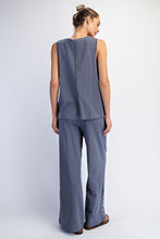 Steel Gray Cotton Slub Laid-back Chic Set
