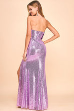 Violet Big Flower Mermaid Maxi Dress