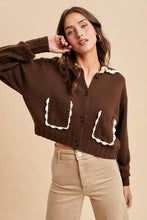 Chestnut Doll Collar Button Up Cardigan
