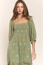 Green Floral Embroidered Maxi Dress