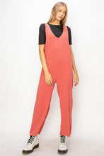 Brick Linen Sleeveless Jumpsuit