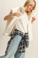 White Cozy Sherpa Vest Jacket With Tie-up Side Details
