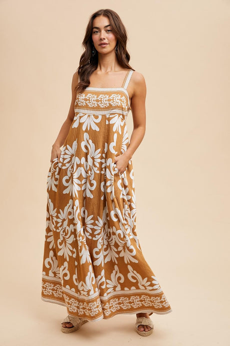 Bran Resort Border Print Maxi Dress