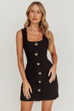 Black Square Neck Knit Mini Dress