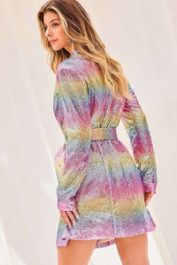 Pink Multi Rainbow Jacket Dress