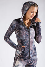 Black/White Plus Size Tie Dye Fitted Jacket